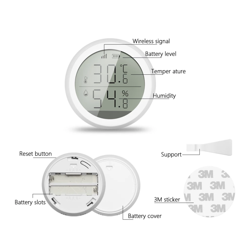 Zigbee Temperature and Humidity Sensor with LCD Display