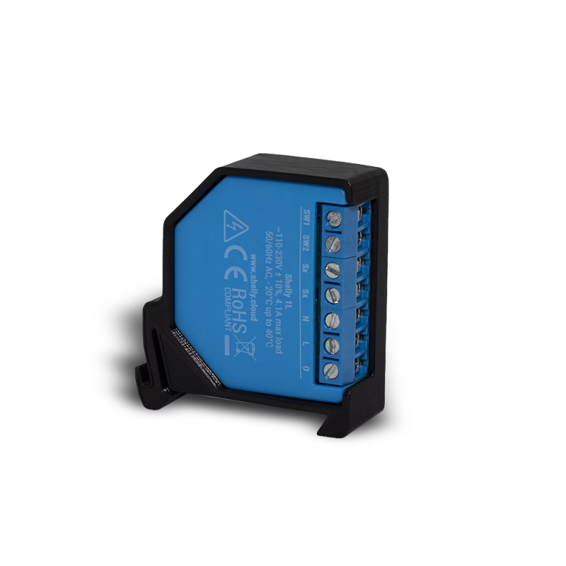 DIN Mini Rail Adapter for Shelly Dimmer, Shelly RGBW and Shelly 1L Smart Relay