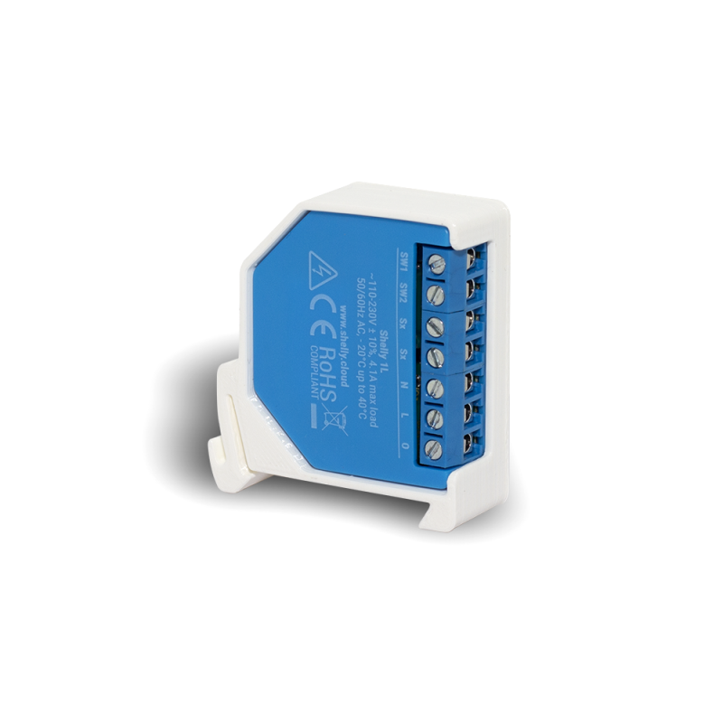 DIN Mini Rail Adapter for Shelly Dimmer, Shelly RGBW and Shelly 1L Smart Relay